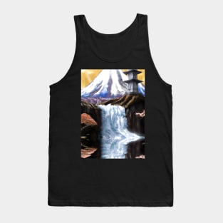 Japan Tower Waterfall Painting Tank Top